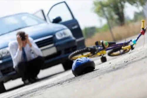 Bicycle accident scene