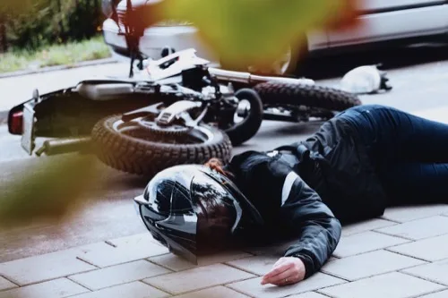 Motorcycle accident scene